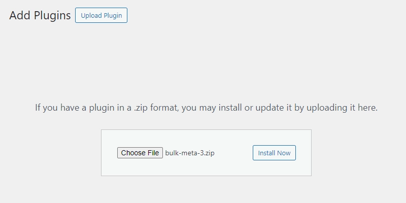 Install BulkMeta Plugin